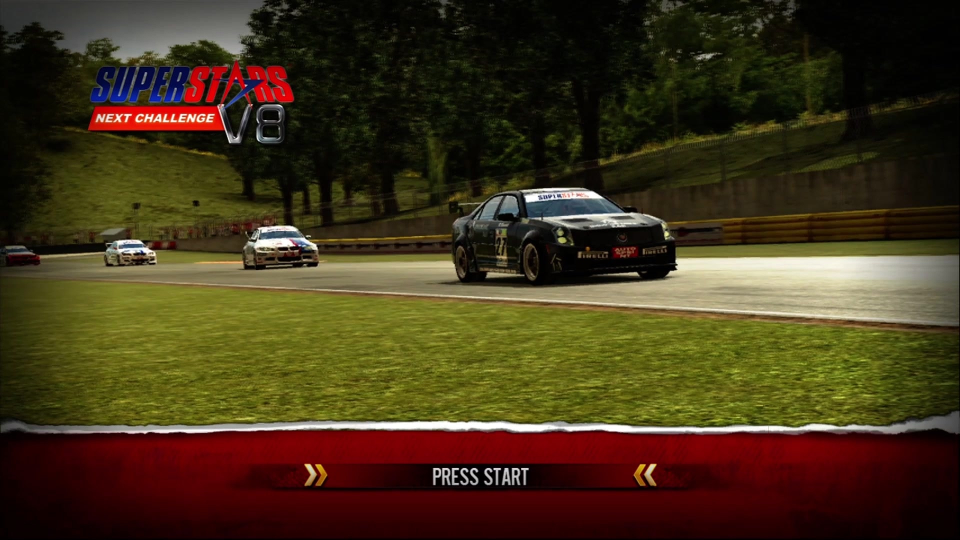 Superstars V8 Racing title screen for Xbox 360